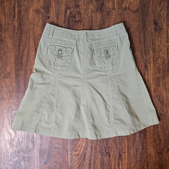 KUHL Khaki A-Line Mini Skirt - Size 6 - Picture 4 of 8